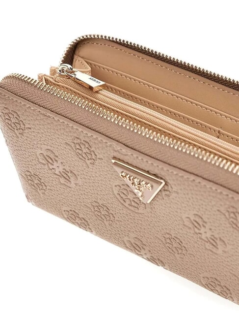 CRESIDIA 2 Grand portefeuille zipp&eacute; logo taupe fonc&eacute; - Portefeuilles Femme
