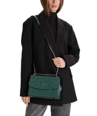 GUESS CRESIDIA II Sac à bandoulière avec rabat logo de la sauge claire - Sacs pour Femme - 5