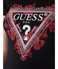 GUESS FLOWERS TRIANGLE T-shirt extensible &agrave; manches courtes jetbla - T-shirt - 4