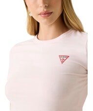 GUESS MINI TRIANGLE T-shirt coupe slim rose délicat - T-shirt - 3
