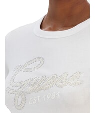 GUESS STUDS SCRIPT T-shirt &agrave; manches courtes coupe ajust&eacute;e blanc pur - T-shirt - 3