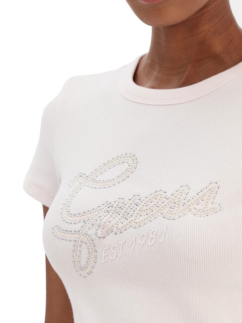 STUDS SCRIPT T-shirt &agrave; manches courtes coupe ajust&eacute;e rose d&eacute;licat - T-shirt