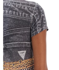 GUESS BELT WRAPPED T-shirt slim fit &agrave; imprim&eacute; int&eacute;gral noir de jais multi - T-shirt - 4