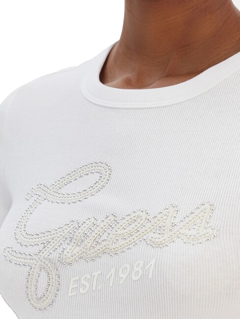 STUDS SCRIPT T-shirt &agrave; manches courtes coupe ajust&eacute;e blanc pur - T-shirt