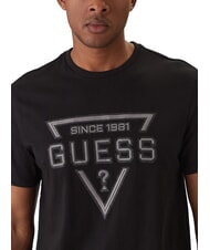 GUESS PAINTED TRIANGLE T-shirt &agrave; manches courtes coupe classique jetbla - T-shirt - 3