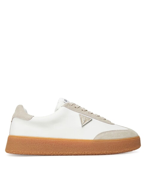 WIMAN Baskets en cuir blanc beige - Chaussures Homme