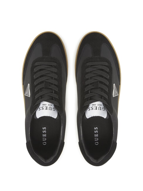 WIMAN Baskets en cuir NOIR - Chaussures Homme