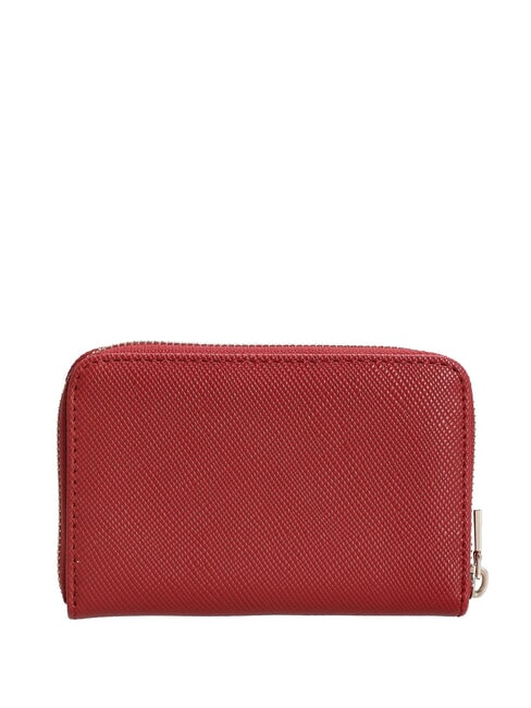 LAUREL 2 Portefeuille moyen &agrave; imprim&eacute; saffiano grenat - Portefeuilles Femme