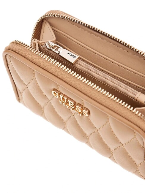 VALLA Portefeuille zipp&eacute; moyen BEIGE - Portefeuilles Femme