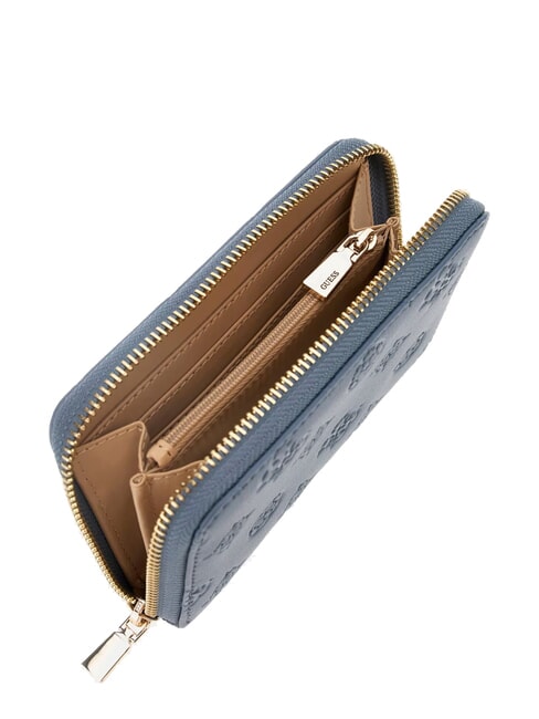 PHOEBE Portefeuille zipp&eacute; moyen logo en ardoise - Portefeuilles Femme