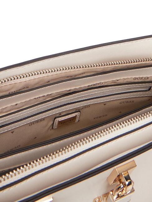 QUEENSLAND Sac &agrave; main avec bandouli&egrave;re blanc cass&eacute;/taupe - Sacs pour Femme