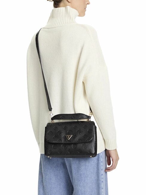 TISHA Sac à main avec bandoulière logo noir - Sacs pour Femme