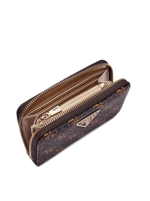 LAUREL 2 Portefeuille zipp&eacute; de taille moyenne avec logo 4G marron - Portefeuilles Femme