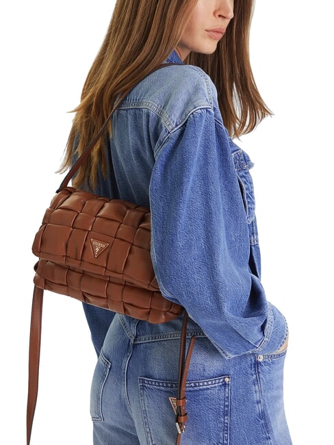 MARION Sac bandoulière tissé avec bandoulière COGNAC - Sacs pour Femme