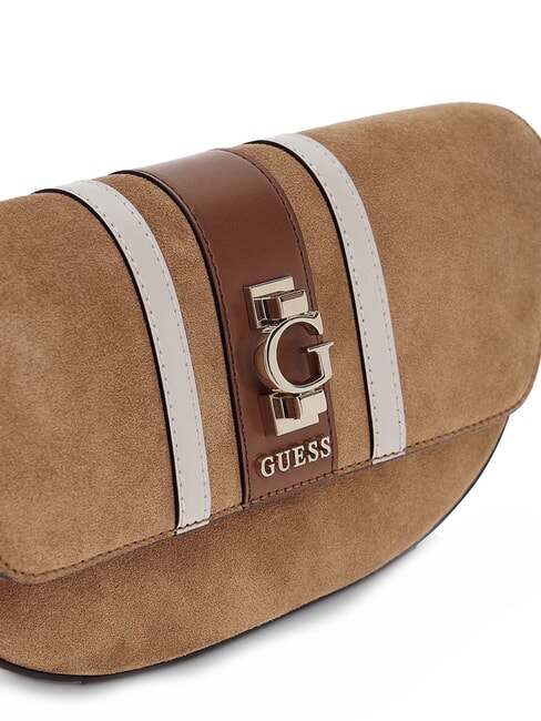 ERENIA sac bandoulière en daim COGNAC MULTI - Sacs pour Femme