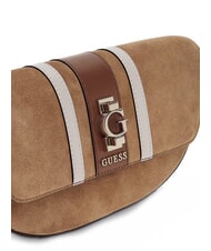 GUESS ERENIA sac bandoulière en daim COGNAC MULTI - Sacs pour Femme - 3
