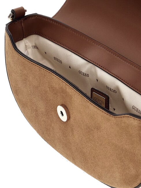ERENIA sac bandoulière en daim COGNAC MULTI - Sacs pour Femme