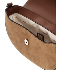 GUESS ERENIA sac bandoulière en daim COGNAC MULTI - Sacs pour Femme - 5