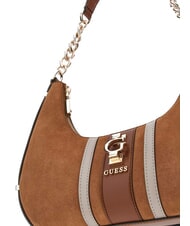 GUESS ERENIA sac bandoulière en daim COGNAC MULTI - Sacs pour Femme - 3