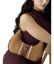 GUESS ERENIA sac bandoulière en daim COGNAC MULTI - Sacs pour Femme - 4