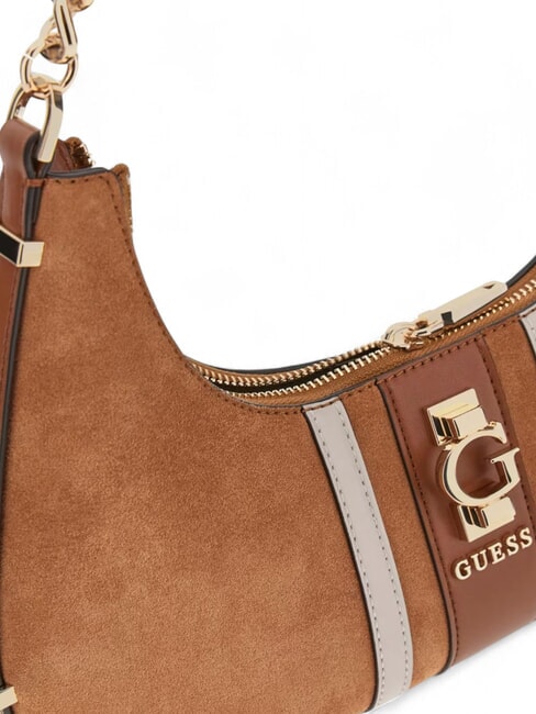 ERENIA sac bandoulière en daim COGNAC MULTI - Sacs pour Femme