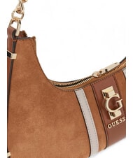 GUESS ERENIA sac bandoulière en daim COGNAC MULTI - Sacs pour Femme - 5