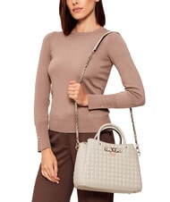 GUESS NADIRA Sac à main matelassé avec bandoulière taupe clair - Sacs pour Femme - 4
