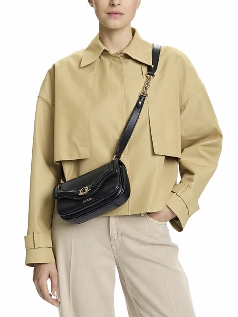 DEA Sac bandoulière à rabat NOIR - Sacs pour Femme