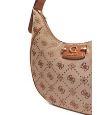 GUESS NEDA Sac &agrave; bandouli&egrave;re hobo en tissu jacquard LOGO DE LAIT - Sacs pour Femme - 3