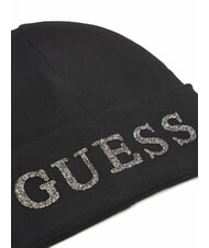 GUESS KNITTED Bonnet &agrave; logo strass NOIR - Bonnets - 3