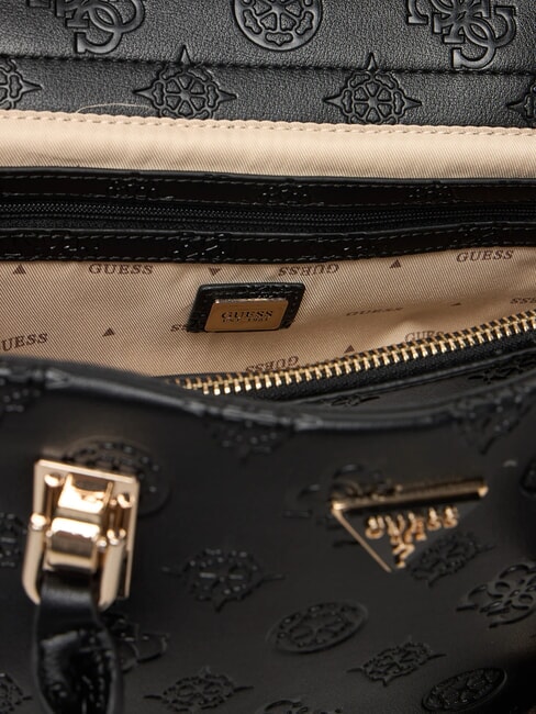 TISHA Sac &agrave; main avec bandouli&egrave;re logo noir - Sacs pour Femme