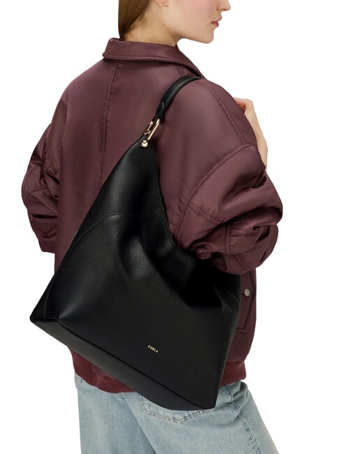 LARA sac bandouli&egrave;re en cuir Noir - Sacs pour Femme