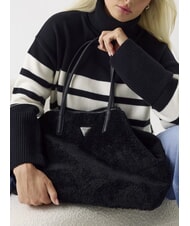 GUESS VICTORIA Sac cabas Teddy avec pochette NOIR - Sacs pour Femme - 5