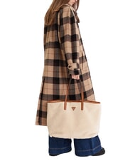 GUESS VICTORIA Sac cabas Teddy avec pochette naturel / cognac - Sacs pour Femme - 7