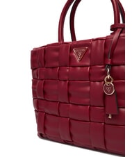 GUESS MARION Sac &agrave; main tress&eacute; avec bandouli&egrave;re ROUGE - Sacs pour Femme - 3