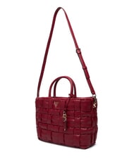 GUESS MARION Sac &agrave; main tress&eacute; avec bandouli&egrave;re ROUGE - Sacs pour Femme - 4
