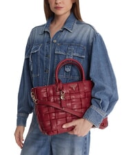 GUESS MARION Sac &agrave; main tress&eacute; avec bandouli&egrave;re ROUGE - Sacs pour Femme - 5