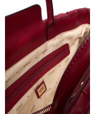 GUESS MARION Sac &agrave; main tress&eacute; avec bandouli&egrave;re ROUGE - Sacs pour Femme - 6