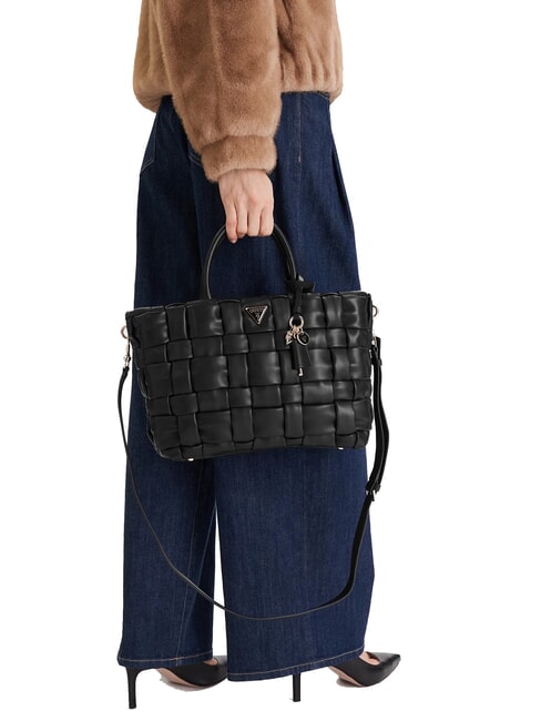 MARION Sac &agrave; main tress&eacute; avec bandouli&egrave;re NOIR - Sacs pour Femme