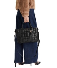 GUESS MARION Sac &agrave; main tress&eacute; avec bandouli&egrave;re NOIR - Sacs pour Femme - 5