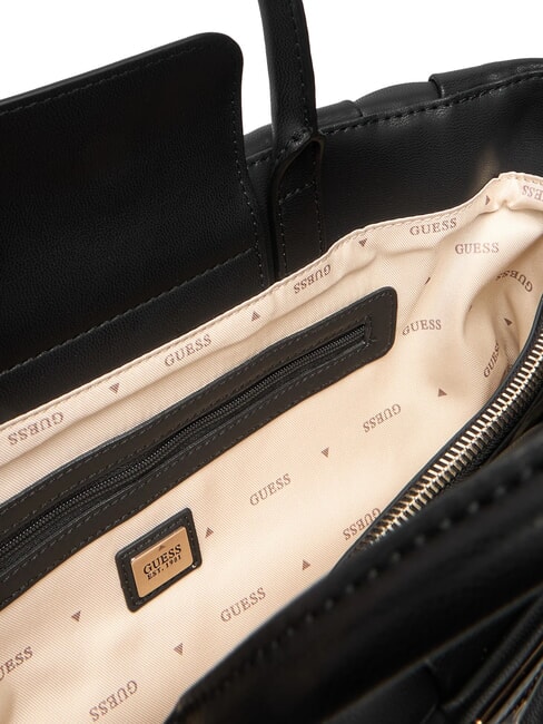 MARION Sac &agrave; main tress&eacute; avec bandouli&egrave;re NOIR - Sacs pour Femme