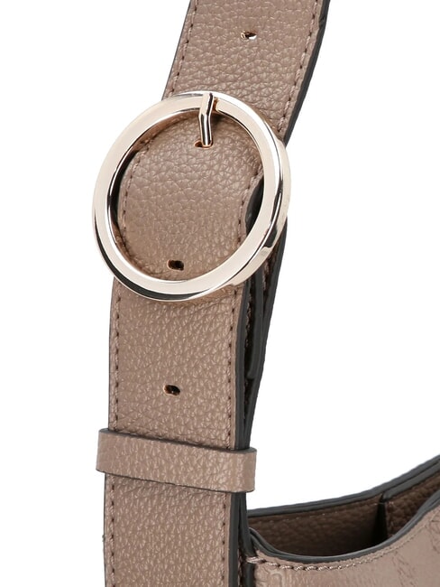 CRESIDIA Sac seau avec pochette logo taupe fonc&eacute; - Sacs pour Femme