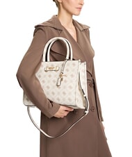 GUESS SILIA 2 Sac fourre-tout avec bandouli&egrave;re logo vanille - Sacs pour Femme - 5