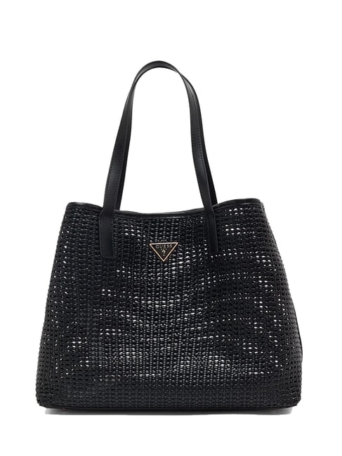 BRIGITTA Sac cabas en osier avec pochette NOIR - Sacs pour Femme