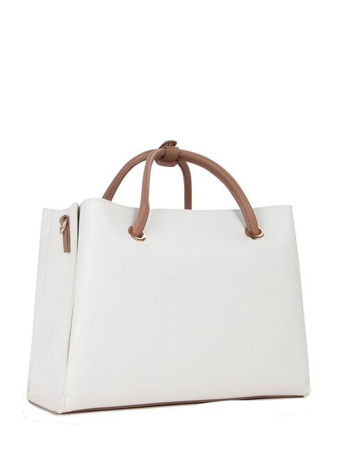 ALEXIA Sac &agrave; main avec bandouli&egrave;re logot&eacute;e blanc/cuir - Sacs pour Femme