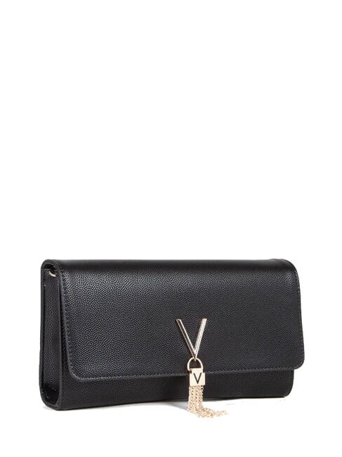 DIVINA Pochette &agrave; bandouli&egrave;re en m&eacute;tal noir/or - Sacs pour Femme