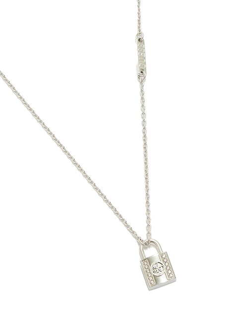 KEEP ME CLOSE Collier avec pendentif cadenas en cristal ARGENT - Colliers