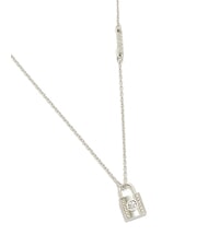 GUESS KEEP ME CLOSE Collier avec pendentif cadenas en cristal ARGENT - Colliers - 2