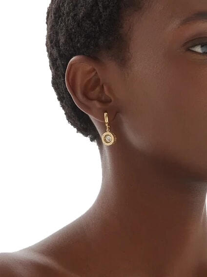 SOLITAIRE Boucles d'oreilles cr&eacute;oles pendantes or jaune - Boucles d'oreilles