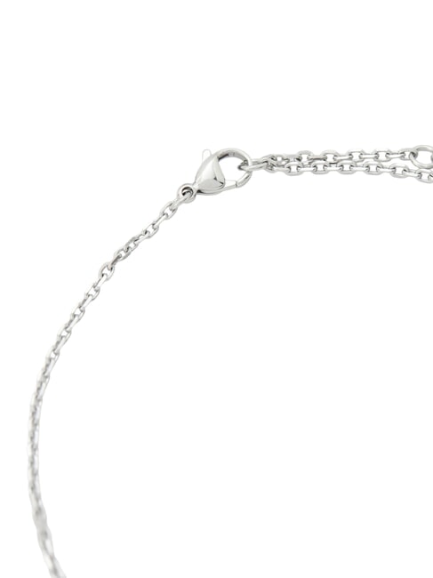 SHINING WINTER Collier orn&eacute; de fleurs et de cristaux ARGENT - Colliers